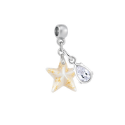 Mini Estrela com Folhas Douradas e Gota Zircônia