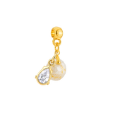 Mini Redondo com Folhas Douradas e Gota Zircônia