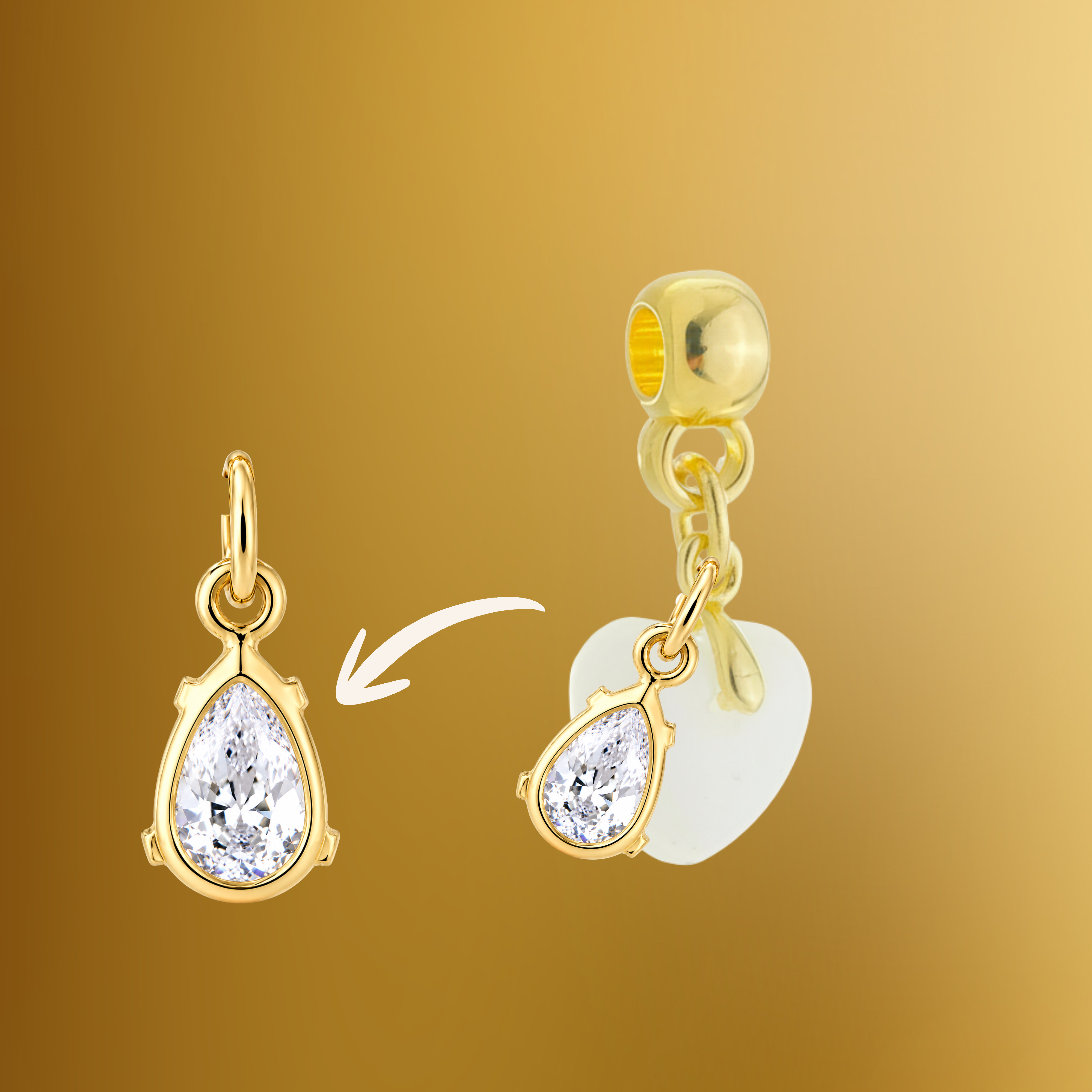 Berloque Adicional com Gota Zircônia – Não acompanha kit completo