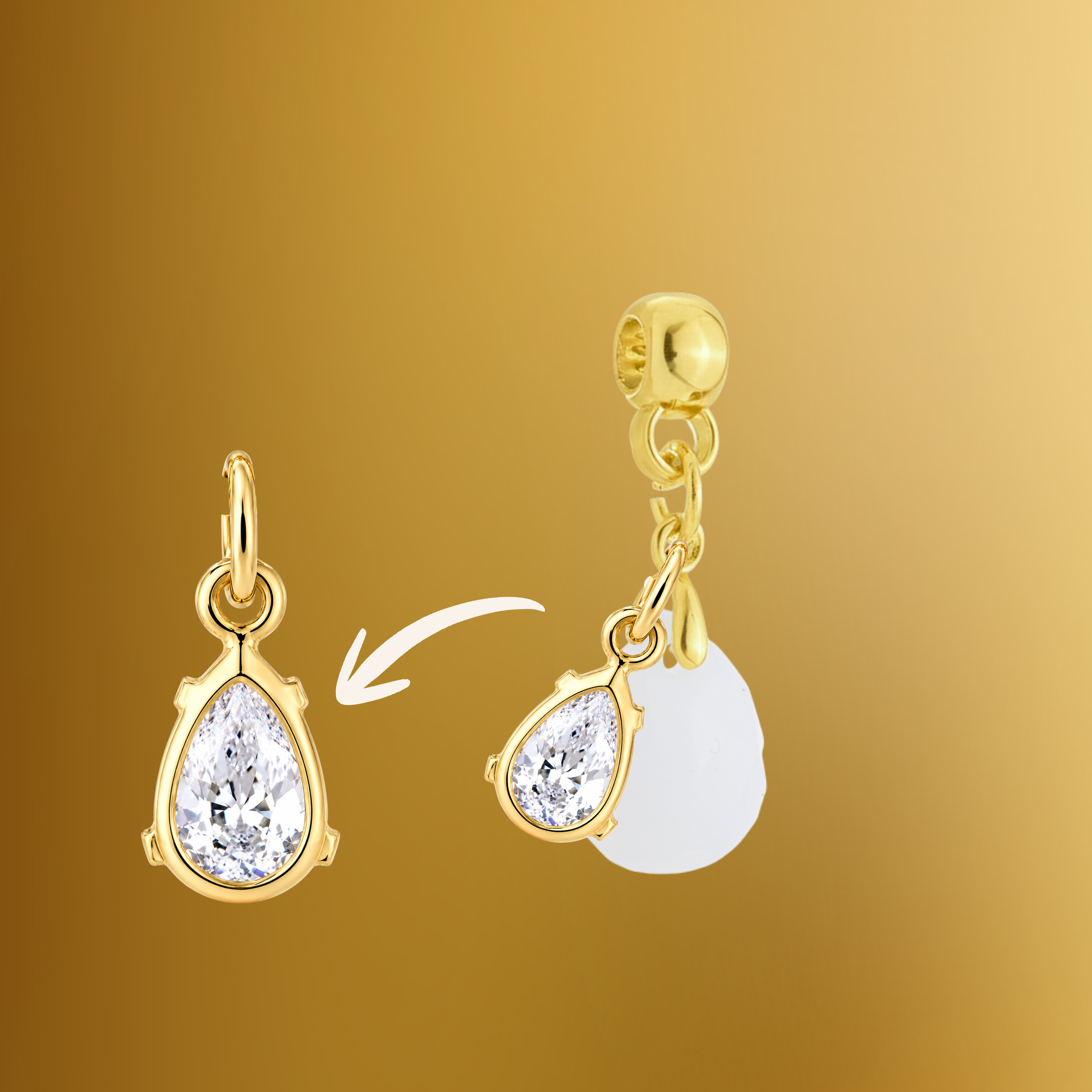 Berloque Adicional com Gota Zircônia – Não acompanha kit completo