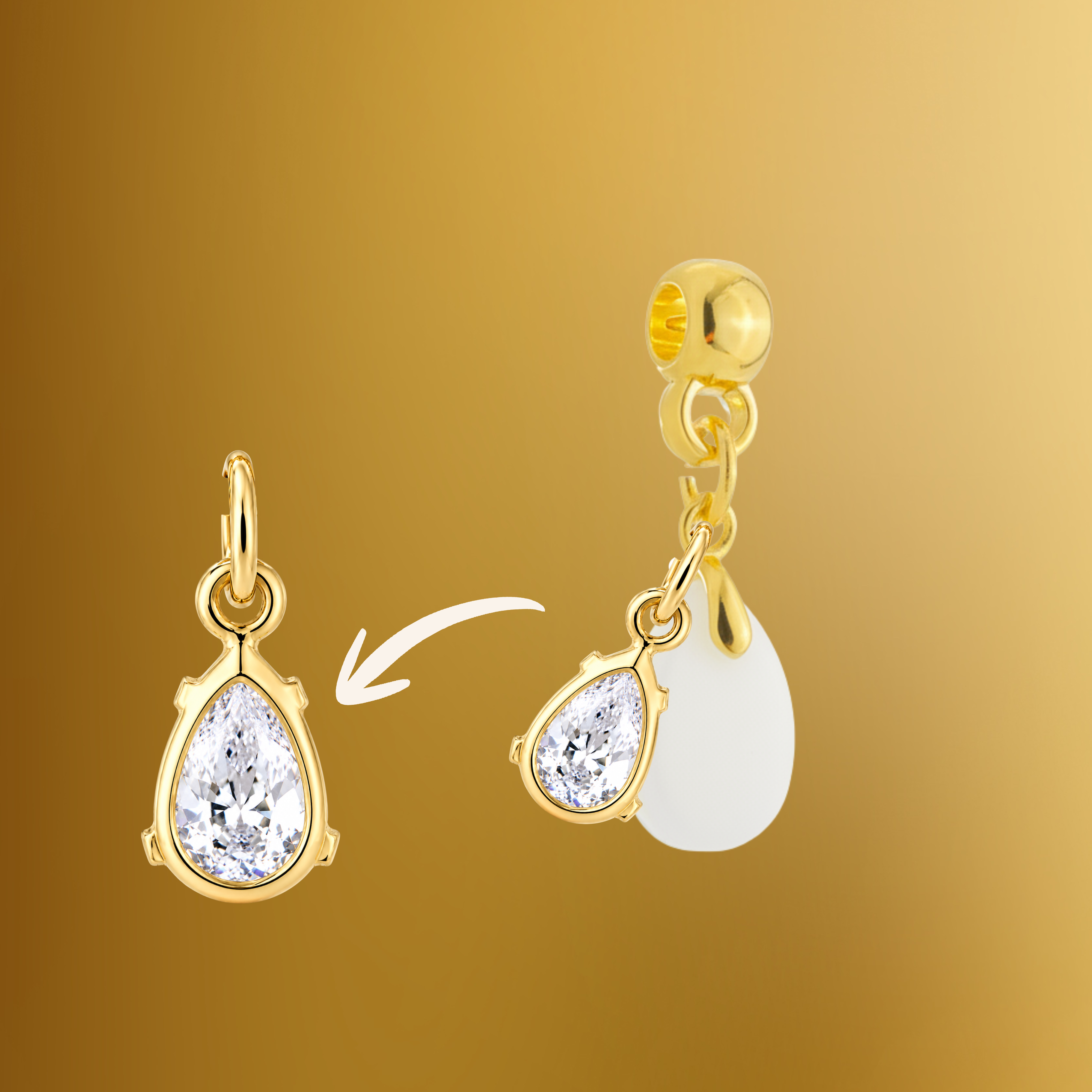 Berloque Adicional com Gota Zircônia – Não acompanha kit completo